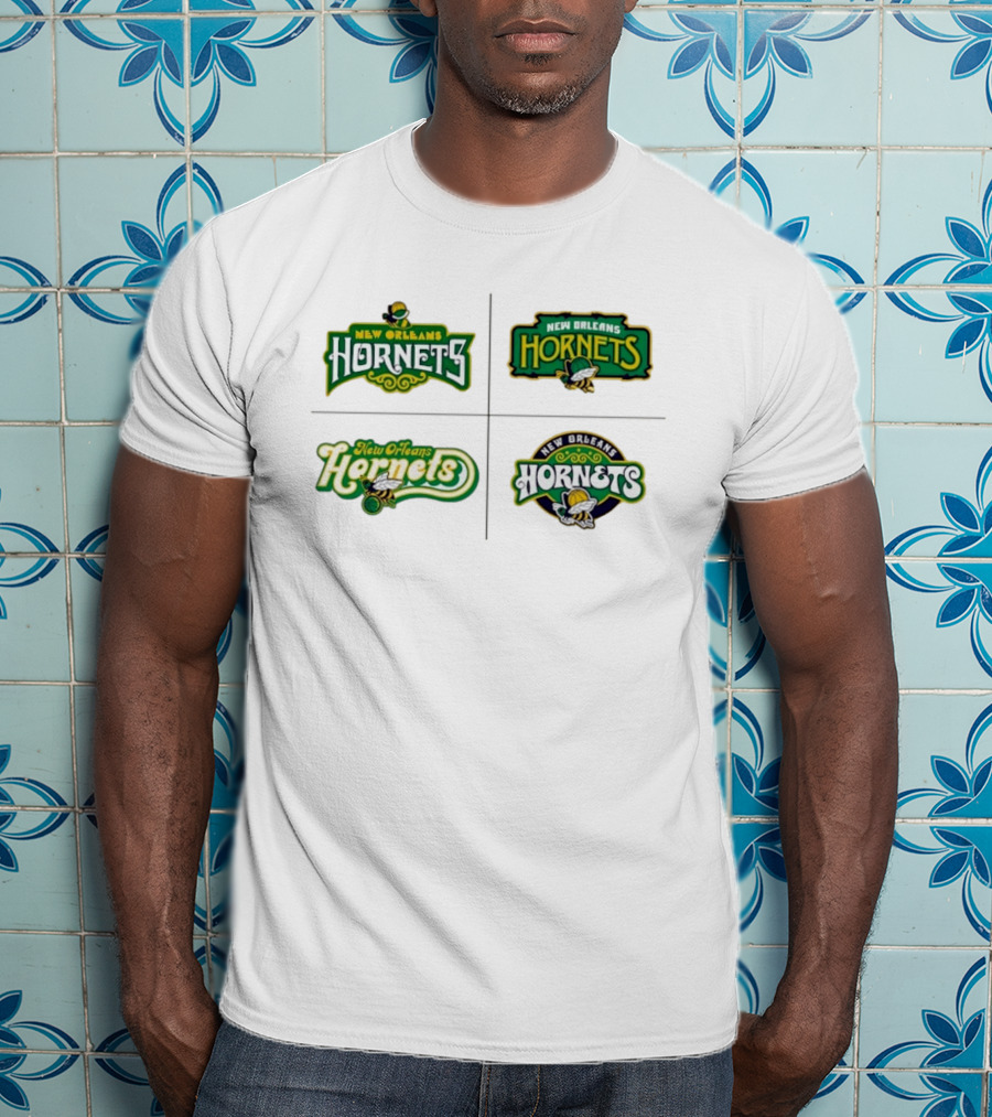 New Orleans Hornets Logo Collection Vintage NBA Team Merchandise T-Shirt