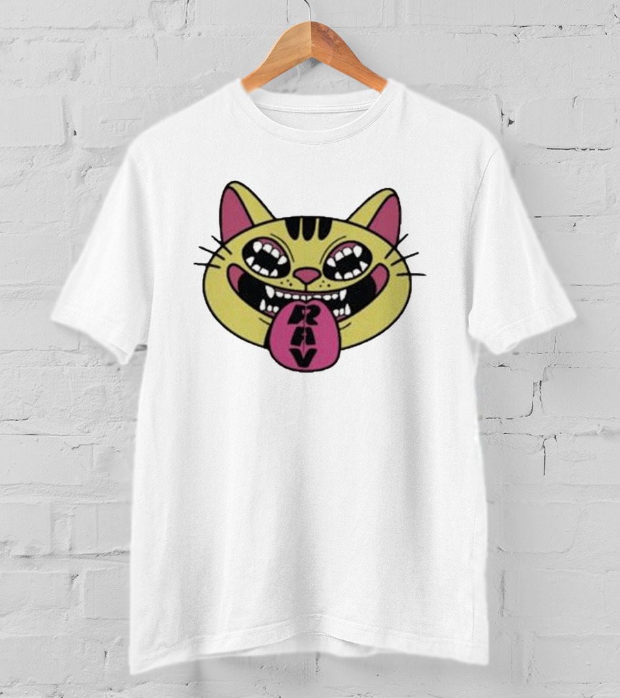 Exociety Rav Cat Vestiges Wild And Funky Cat Face T-Shirt