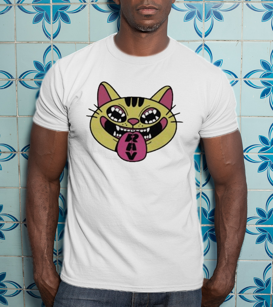 Exociety Rav Cat Vestiges Wild And Funky Cat Face T-Shirt