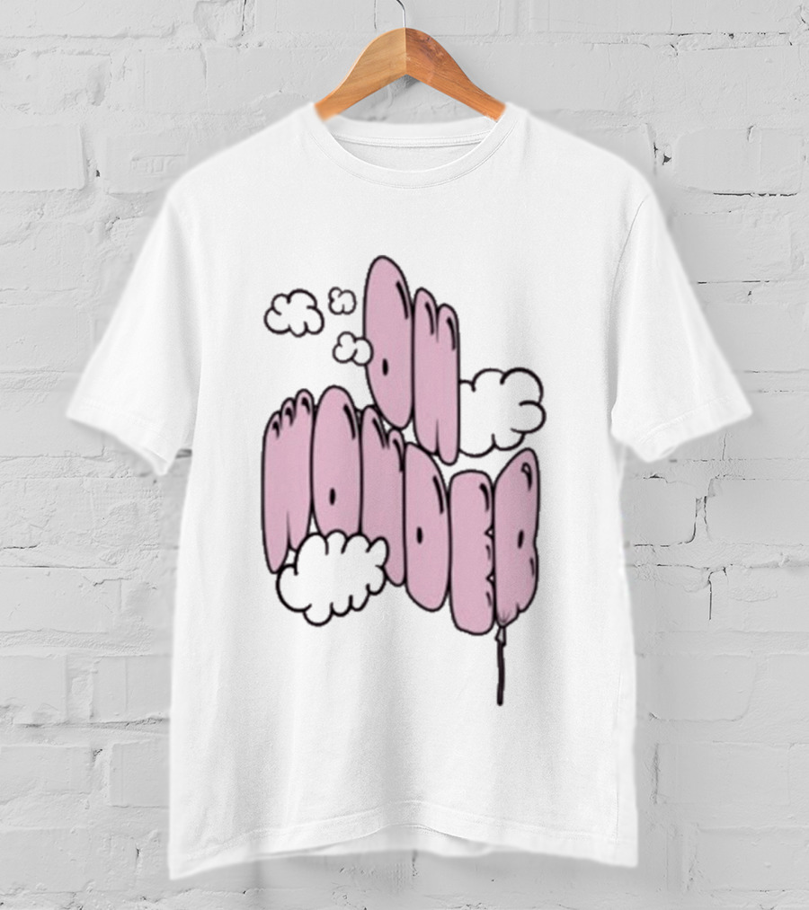 Oh Wonder Pink Balloon Text With Clouds T-Shirt