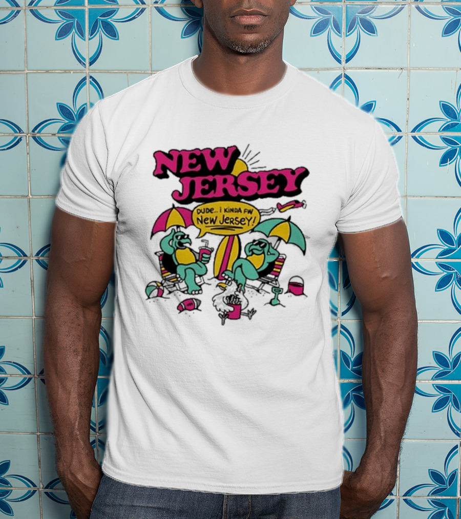 New Jersey 2026 Vibe Cartoon Relaxing Beach Chill Fun T-Shirt