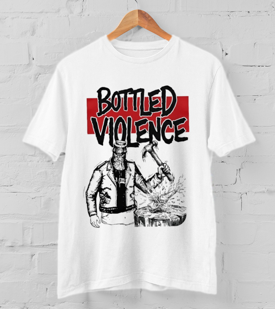 Bottled Violence Character With Hammer And Red T-Shirt