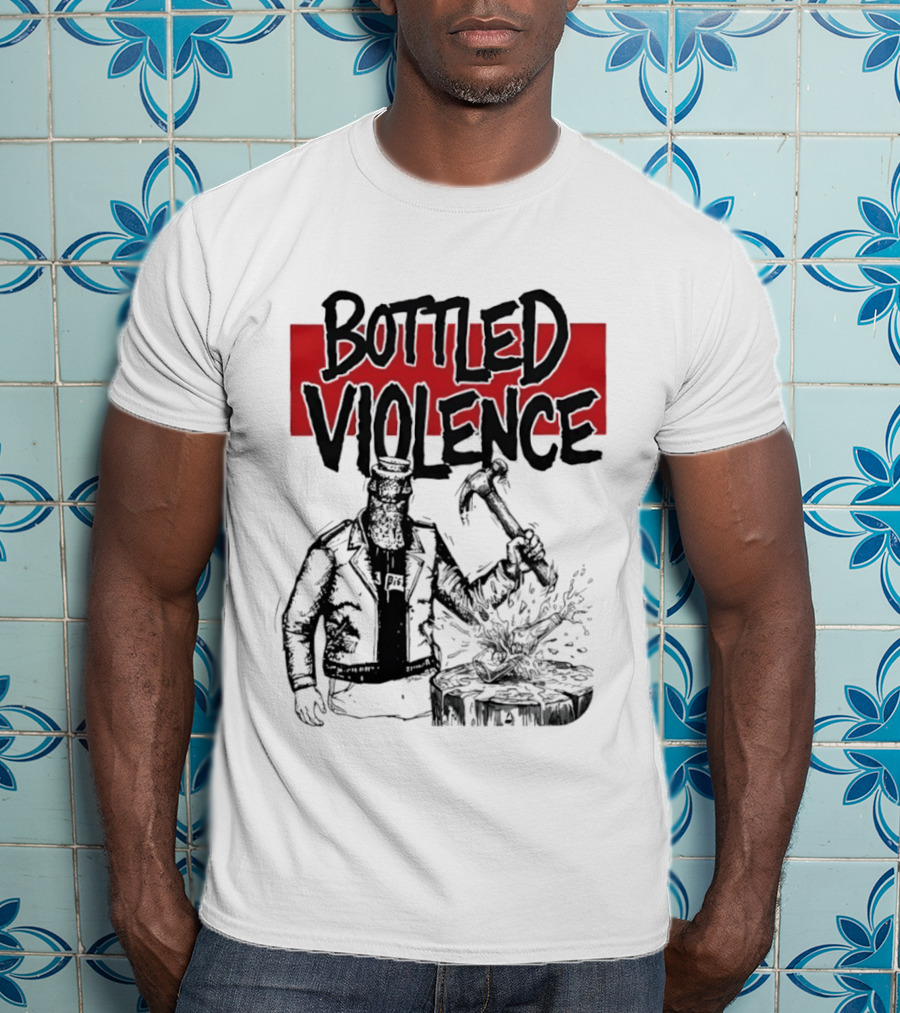Bottled Violence Character With Hammer And Red T-Shirt