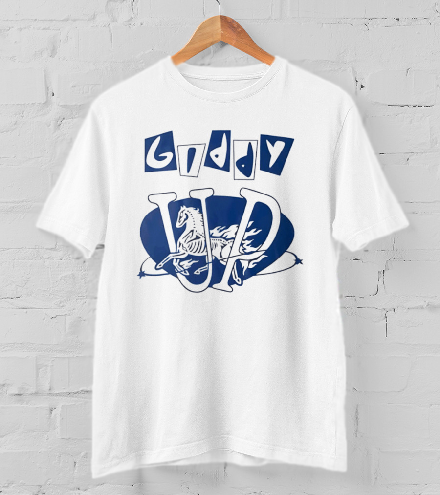 Giddy Up Horse Skeleton Vivid Lettering T-Shirt