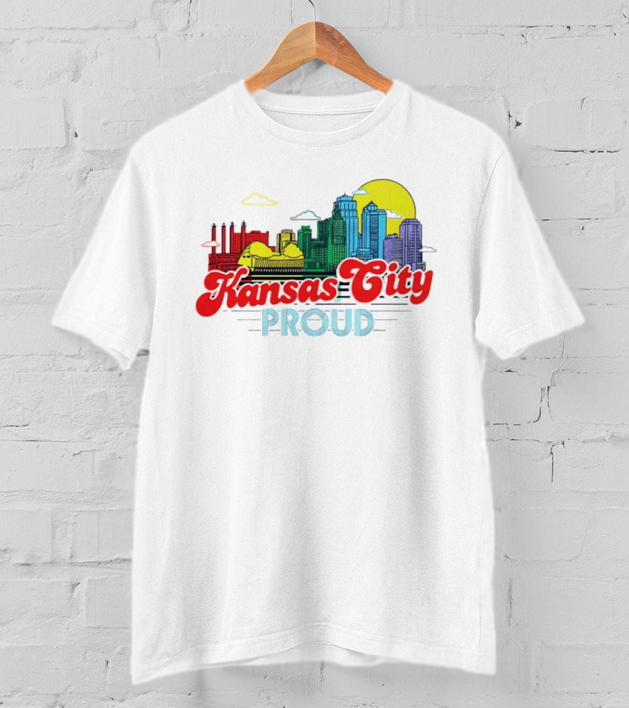 Kansas City Proud Skyline Colorful Urban Landscape T-Shirt