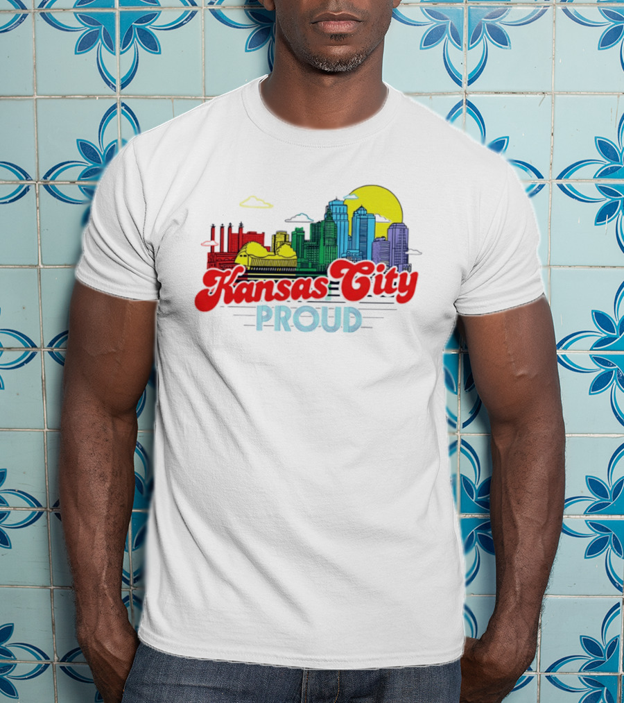 Kansas City Proud Skyline Colorful Urban Landscape T-Shirt
