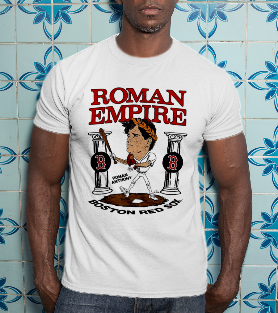 Roman Empire Boston Red Sox Roman Anthony Caricature Player T-Shirt