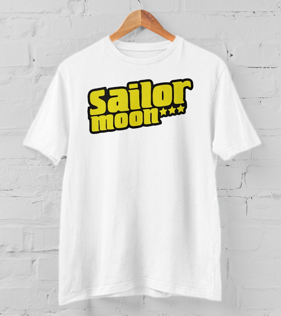 Sailor Moon Yellow Text With Stars T-Shirt