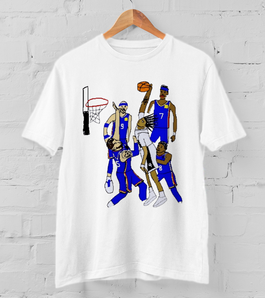 Stephon Castle Dunk Basketball Blue Team Number 4 Drawing T-Shirt