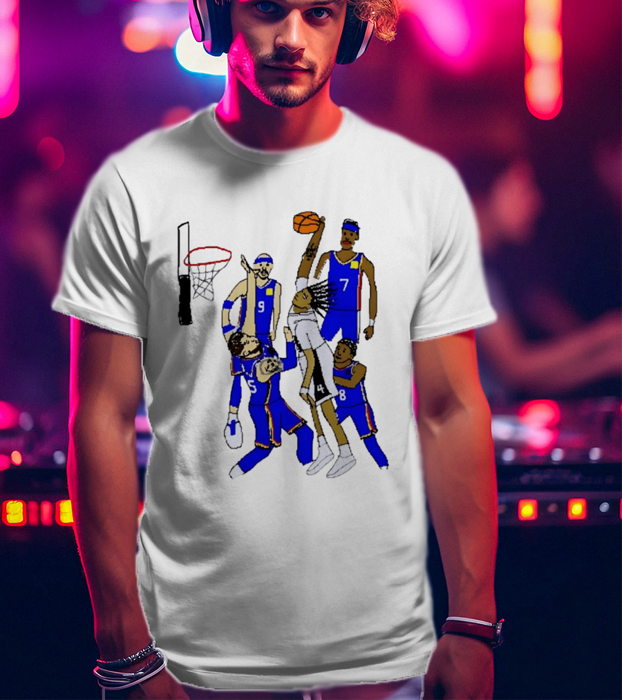 Stephon Castle Dunk Basketball Blue Team Number 4 Drawing T-Shirt