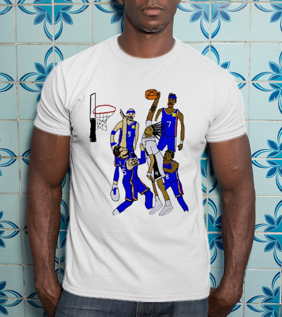 Stephon Castle Dunk Basketball Blue Team Number 4 Drawing T-Shirt