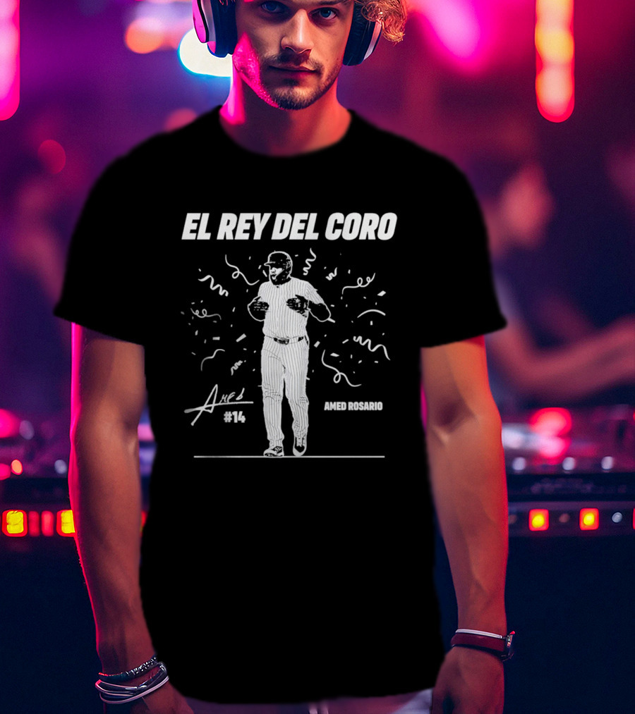 El Rey Del Coro Amed Rosario #14 Yankees Celebration T-Shirt