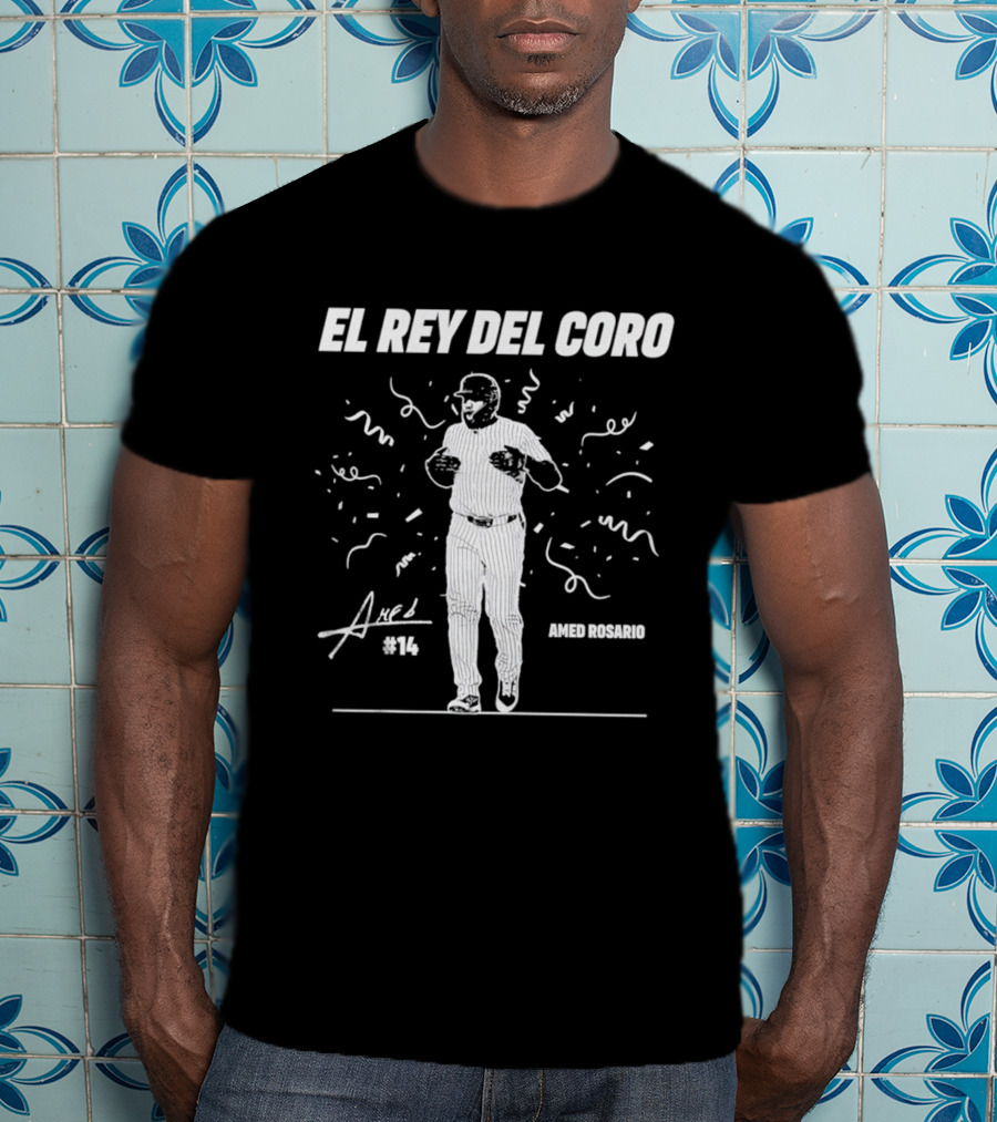 El Rey Del Coro Amed Rosario #14 Yankees Celebration T-Shirt