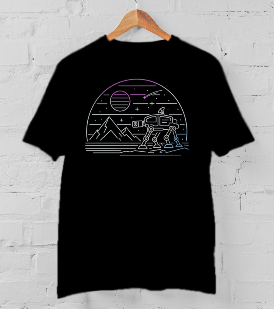 AT AT Walker Hoth Retro Sci Fi Landscape Scene T-Shirt