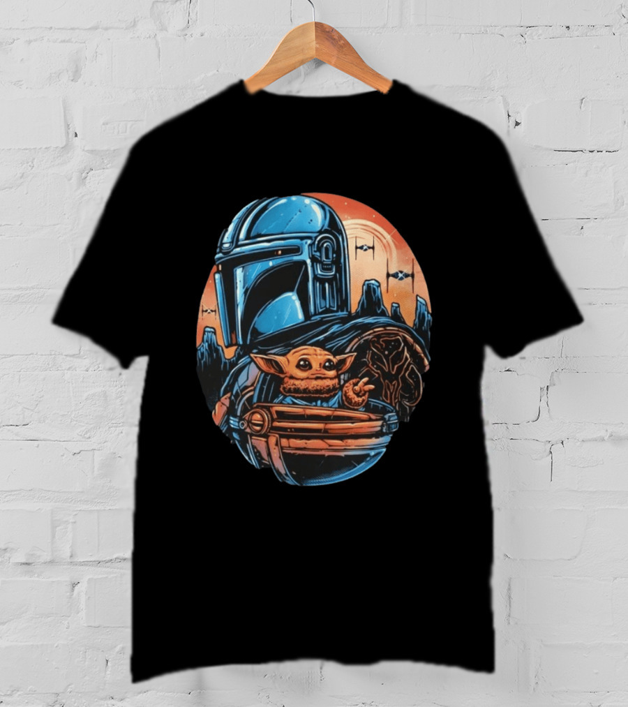 Din Djarin And Grogu Mandalorian Saga Rise Against The Empire T-Shirt
