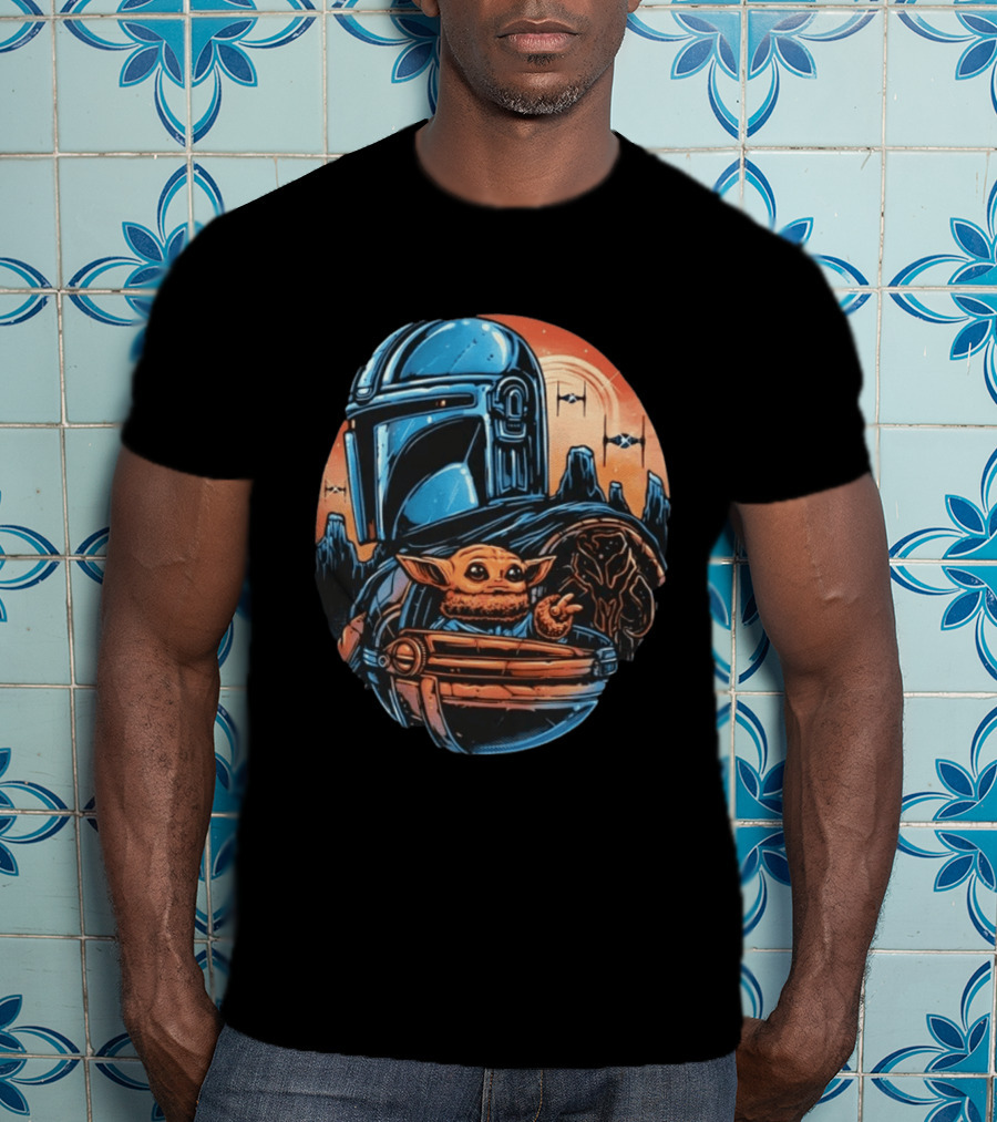 Din Djarin And Grogu Mandalorian Saga Rise Against The Empire T-Shirt