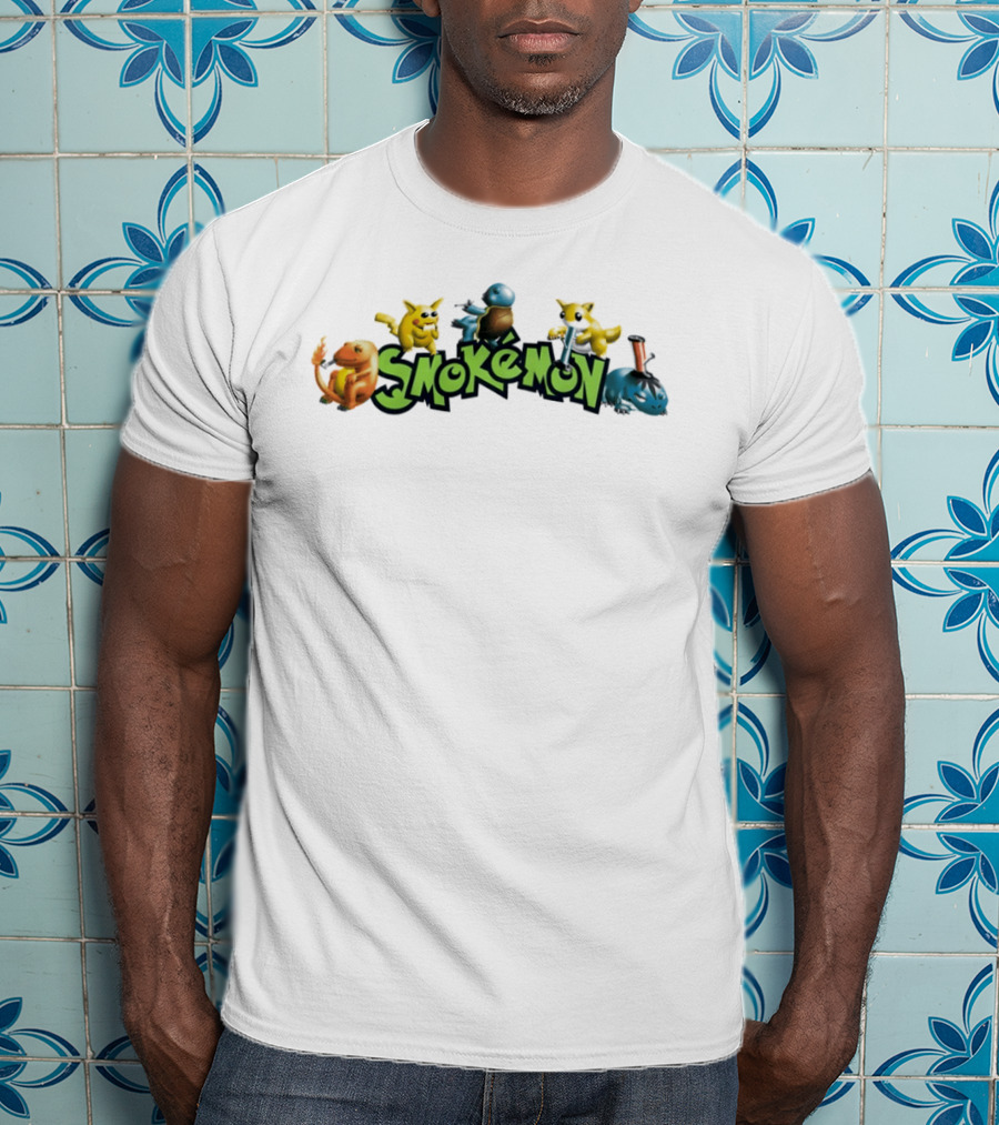Smokémon Pikachu Squirtle Charmander Bulbasaur Pokémon Characters T-Shirt