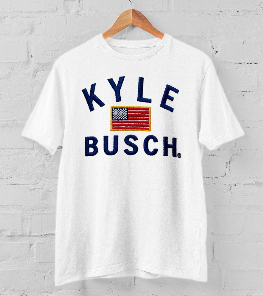 Kyle Busch American Flag Racing Patch T-Shirt