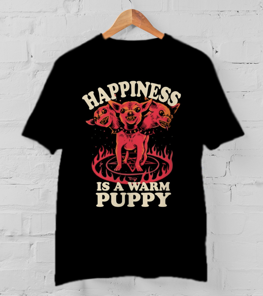 Happiness Is A Warm Three Headed Puppy Cerberus Greek Mythology T-Shirt