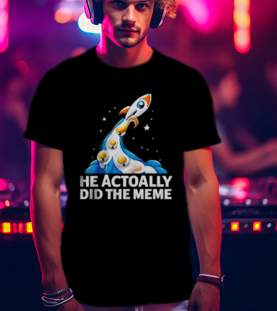 He Actoally Did The Meme Rocket Launch Planets T-Shirt