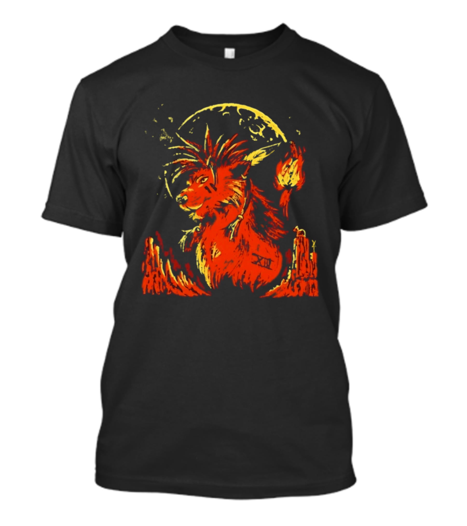 Red XIII Final Fantasy Guardian Of The Canyon Moonlit Fire Aura T-Shirt