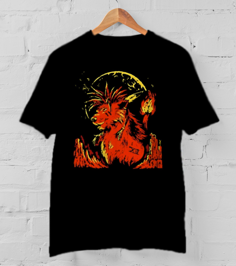 Red XIII Final Fantasy Guardian Of The Canyon Moonlit Fire Aura T-Shirt