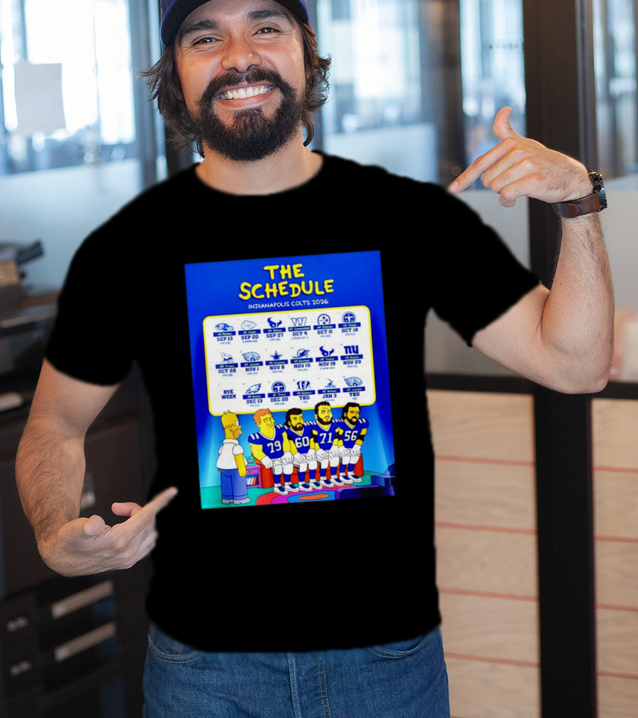 The Schedule Indianapolis Colts 2026 Simpsons Characters NFL Teams Matchups T-Shirt