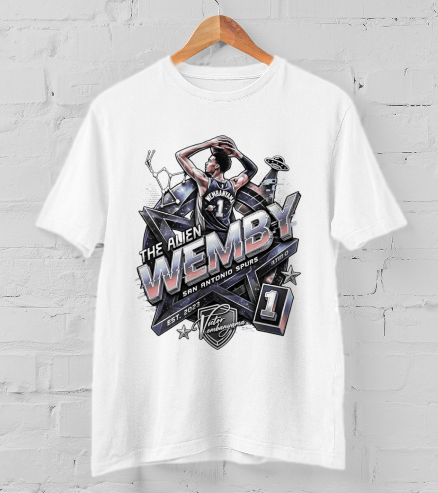 Victor Wembanyama The Alien Wemby San Antonio Spurs Basketball Player Number 1 T-Shirt