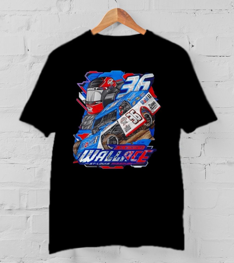 Kenny Wallace 36 Mobil 1 Racing St Louis Missouri Dirt Track T-Shirt