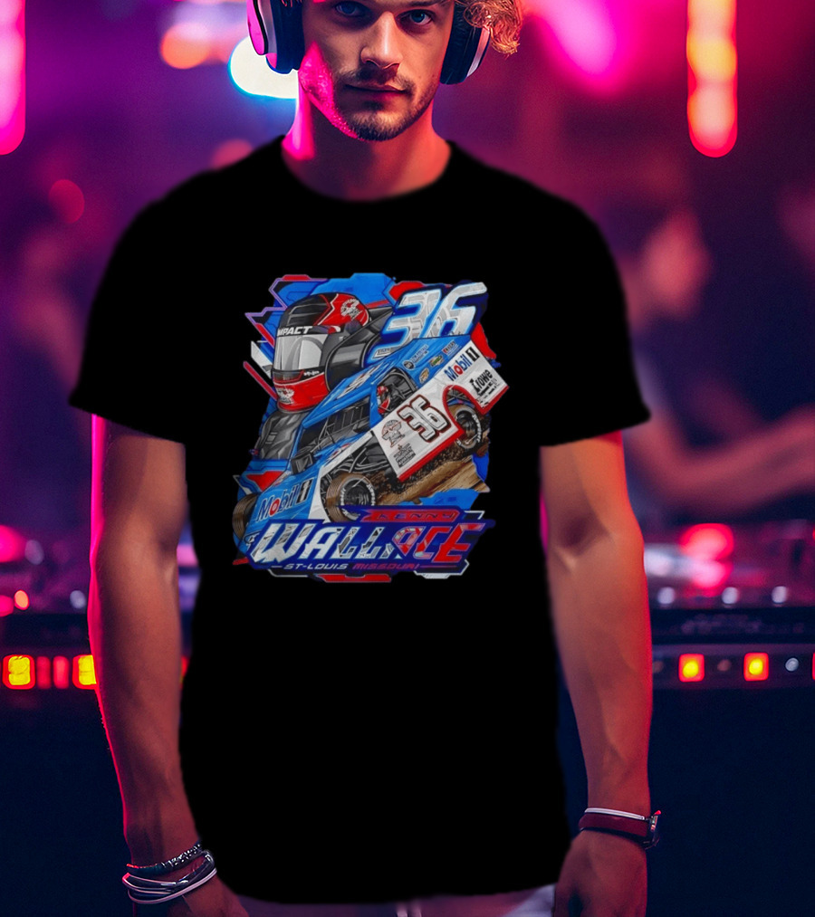 Kenny Wallace 36 Mobil 1 Racing St Louis Missouri Dirt Track T-Shirt