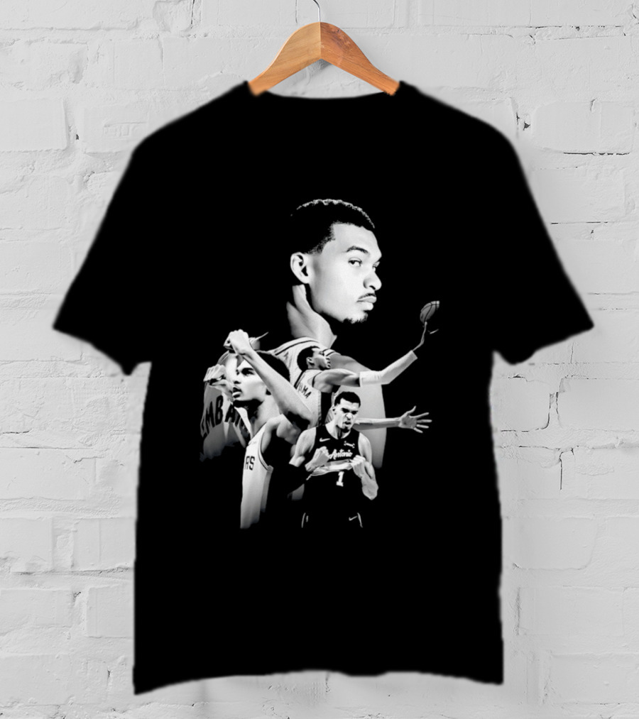 Victor Wembanyama San Antonio Spurs Player Collage 2026 Dunk Action T-Shirt
