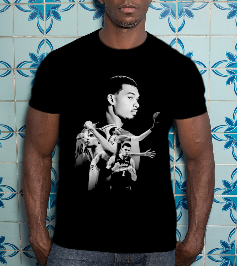 Victor Wembanyama San Antonio Spurs Player Collage 2026 Dunk Action T-Shirt