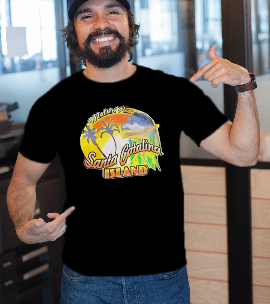 Meltin Pot Santa Catalina Island Palm Trees Ocean Sunrise T-Shirt