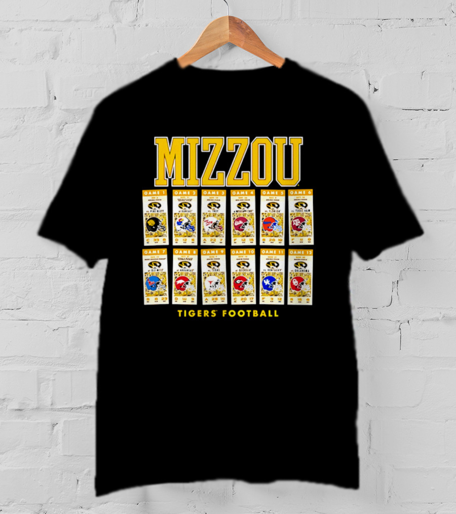Mizzou Tigers 2026 Football Season Schedule Games T-Shirt