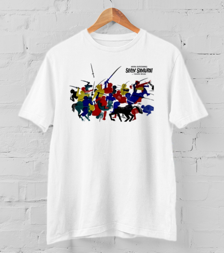 Andafterthat Akira Kurosawa Seven Samurai Painted Battle Scene T-Shirt