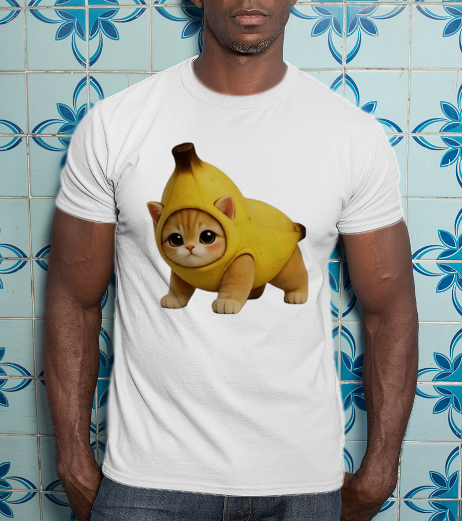 Banana Kitty Cute Cat In Fruit Costume T-Shirt