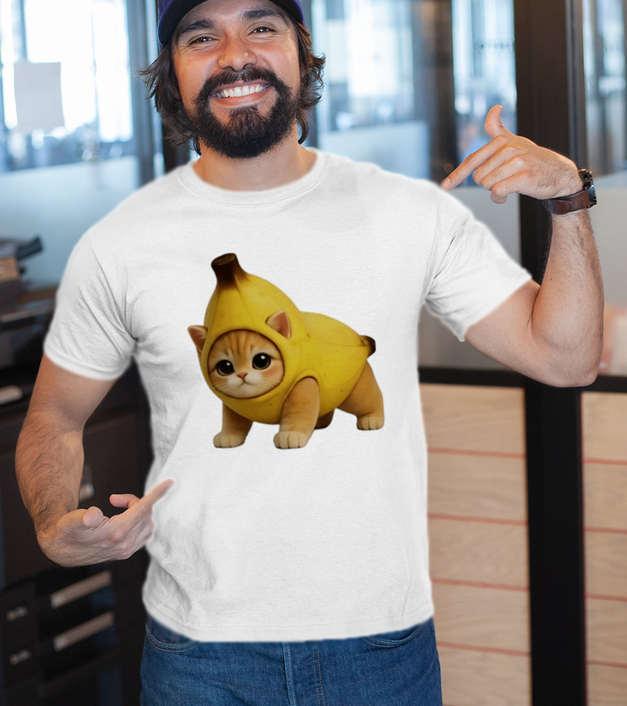 Banana Kitty Cute Cat In Fruit Costume T-Shirt