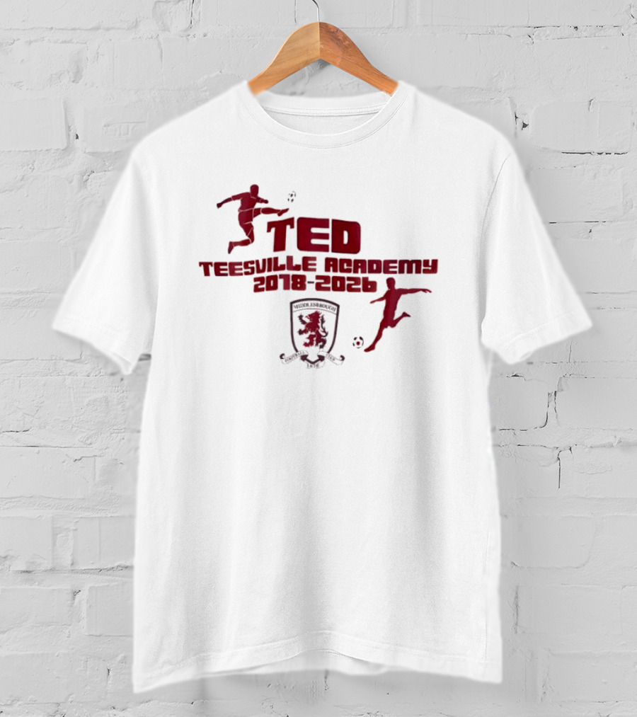 Middlesbrough FC Ted Teesville Academy 2018 2026 Soccer Crest Footballer T-Shirt