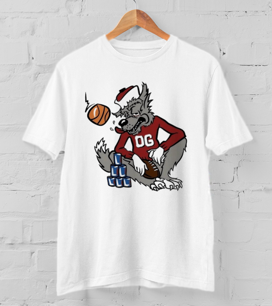 Nc State Wolfpack NCAA Game Day Tailgate Sports Basketball Wolf With Blocks T-Shirt