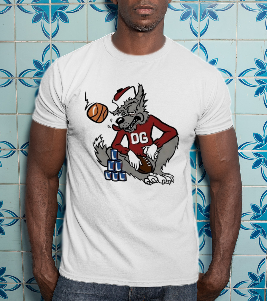 Nc State Wolfpack NCAA Game Day Tailgate Sports Basketball Wolf With Blocks T-Shirt
