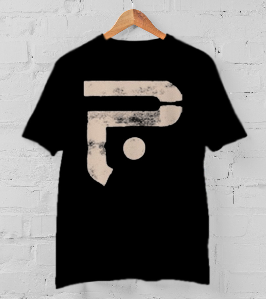 A Pale White Dot Abstract Symbol With Textured Circular Motif T-Shirt