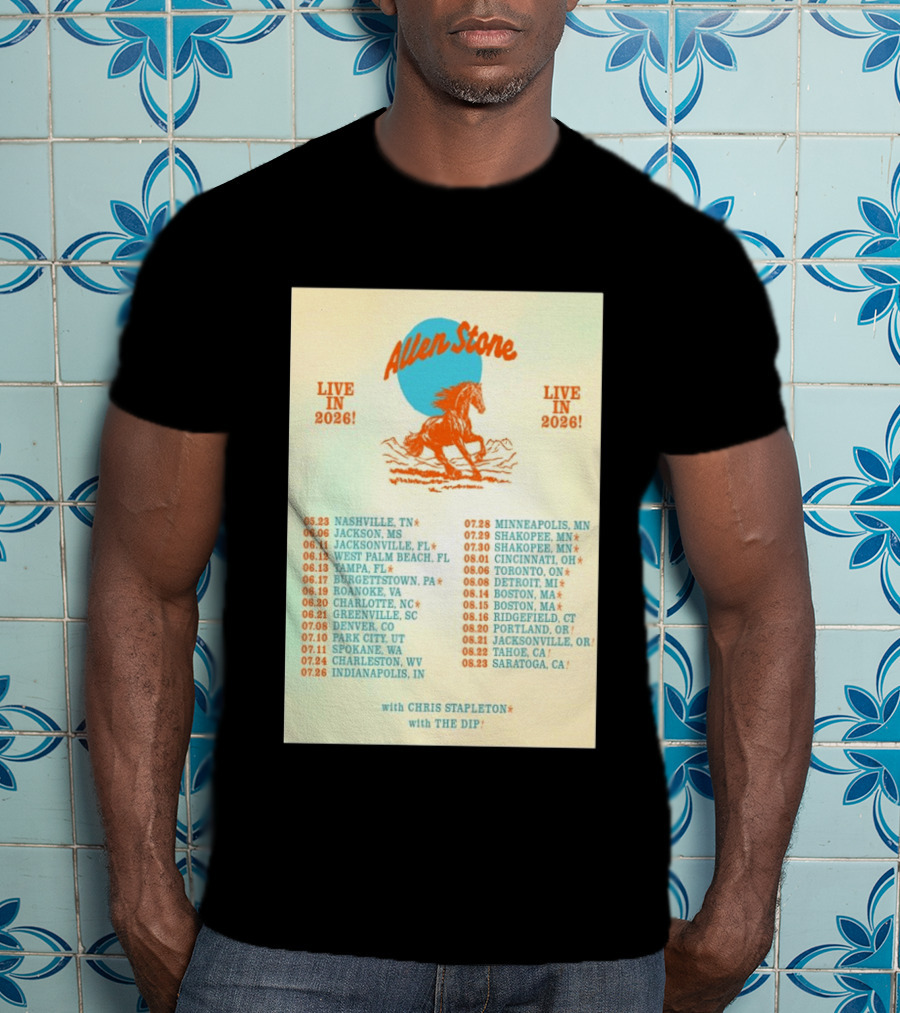 Allen Stone Live In 2026 Tour Dates With Chris Stapleton And The Dip T-Shirt