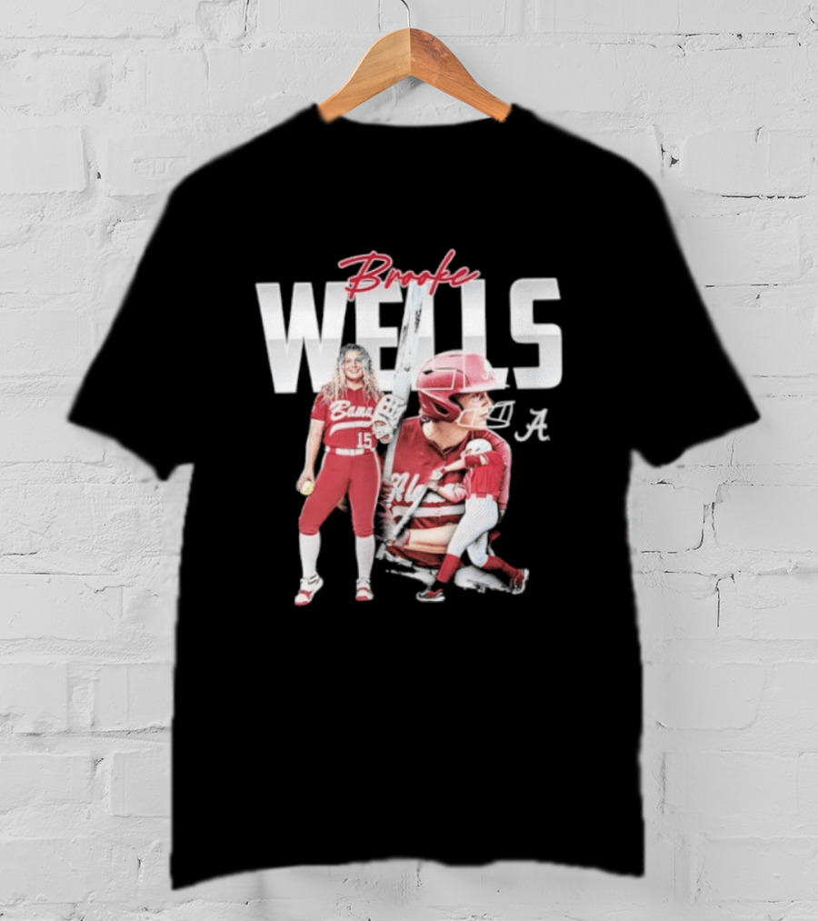 Brooke Wells Alabama Softball Crimson Tide Player Collage T-Shirt