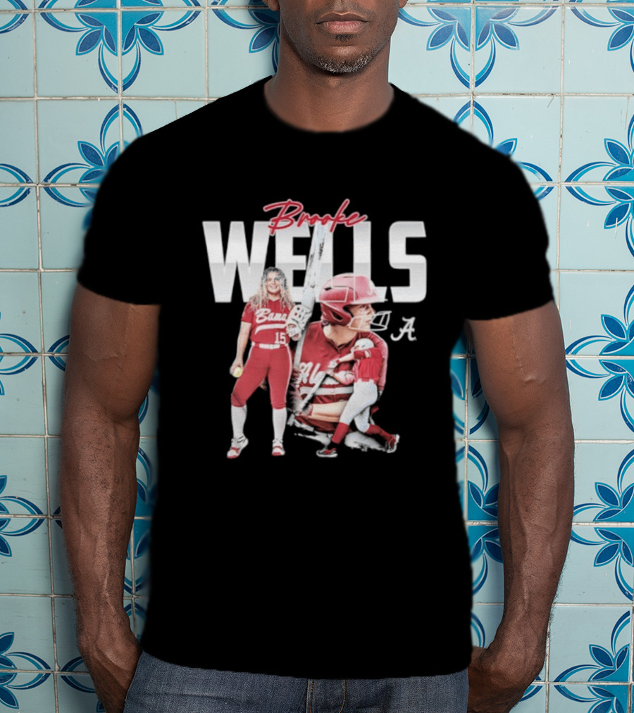 Brooke Wells Alabama Softball Crimson Tide Player Collage T-Shirt