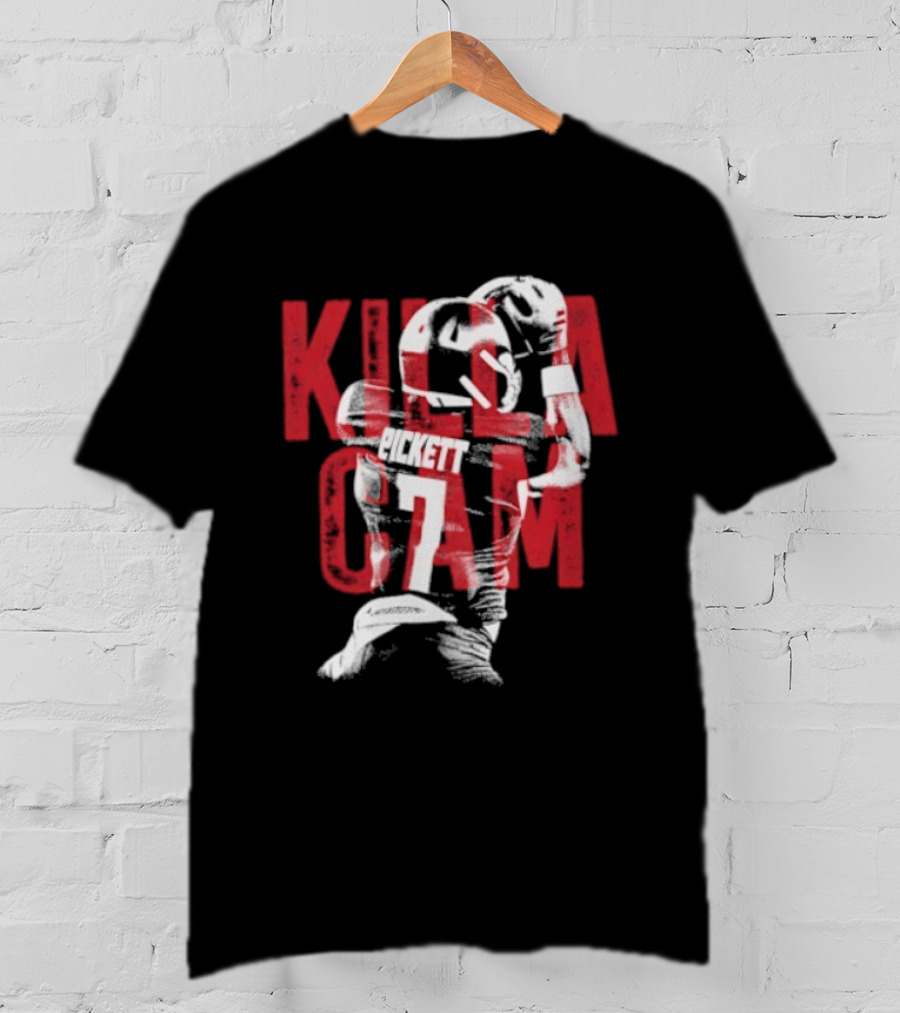 Killa Cam Pickett Kansas Jayhawks 7 Bitmap Overlay T-Shirt