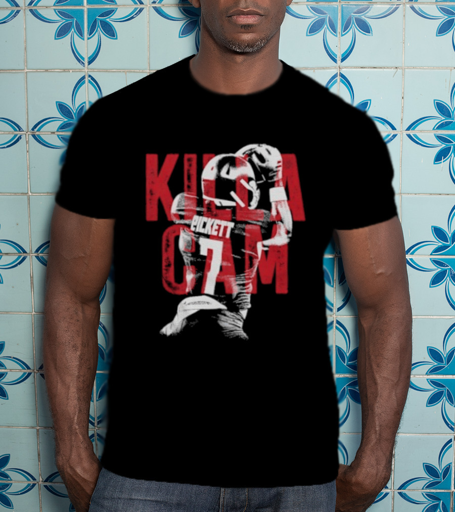 Killa Cam Pickett Kansas Jayhawks 7 Bitmap Overlay T-Shirt