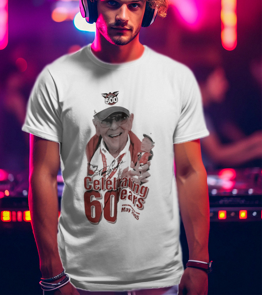 Tom Carnegie Indianapolis 500 Celebrating 60 Years Announcer Bobblehead May 2005 T-Shirt
