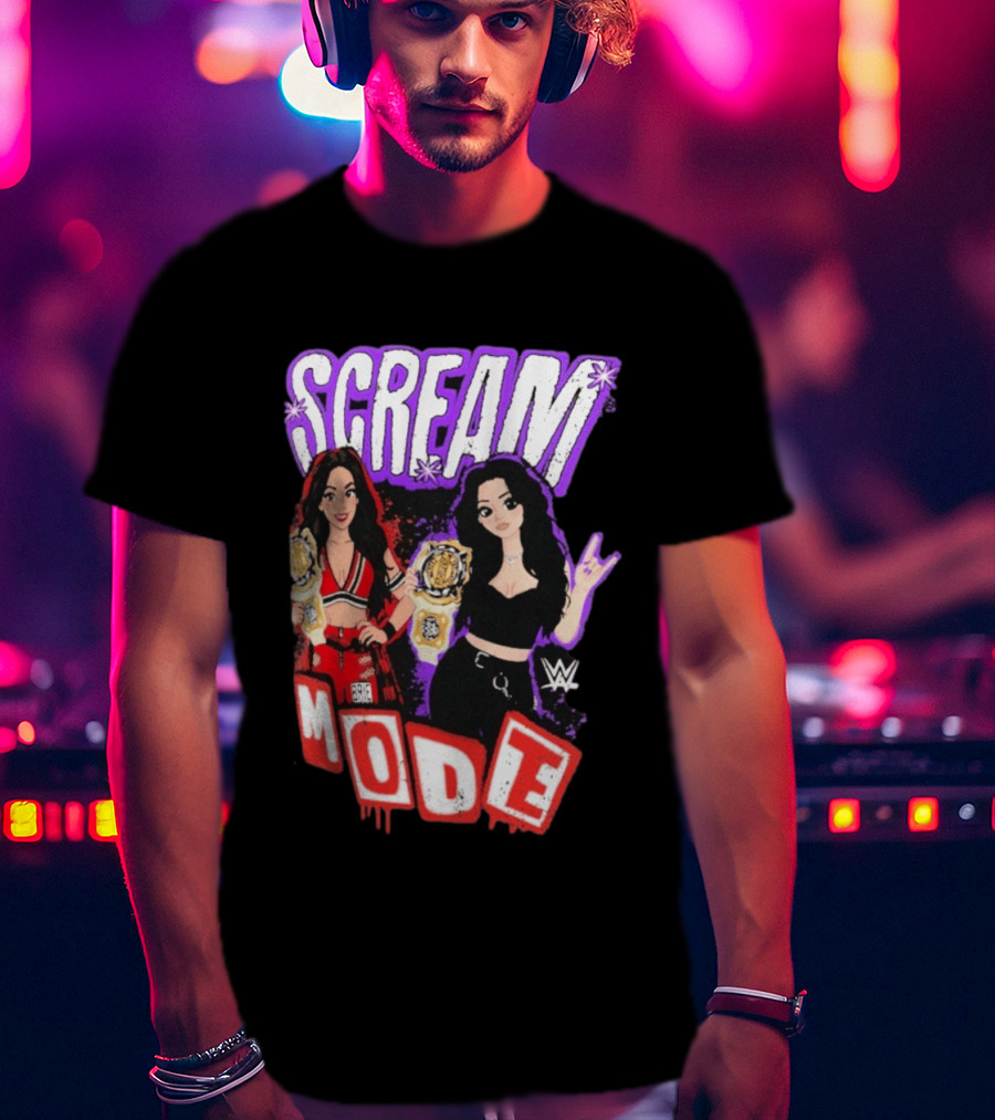 Scream Mode Paige Vs Brie Bella Cartoon WWE Champions T-Shirt