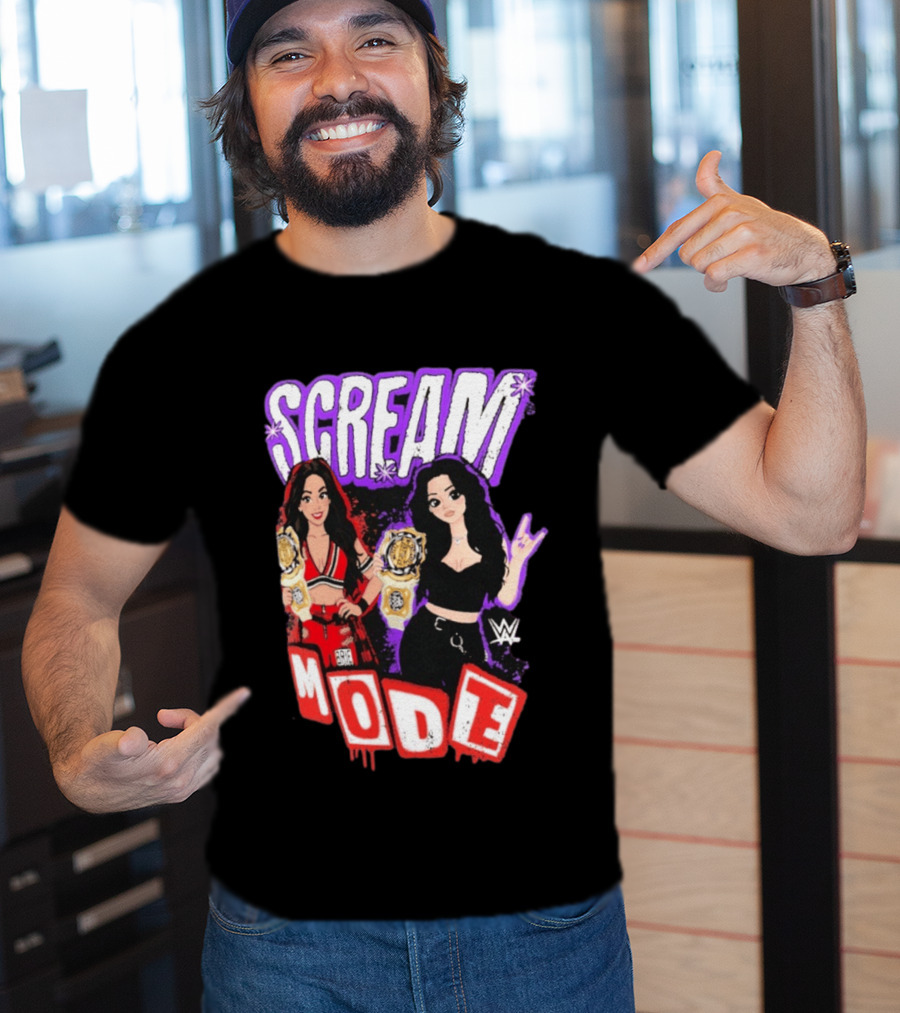 Scream Mode Paige Vs Brie Bella Cartoon WWE Champions T-Shirt