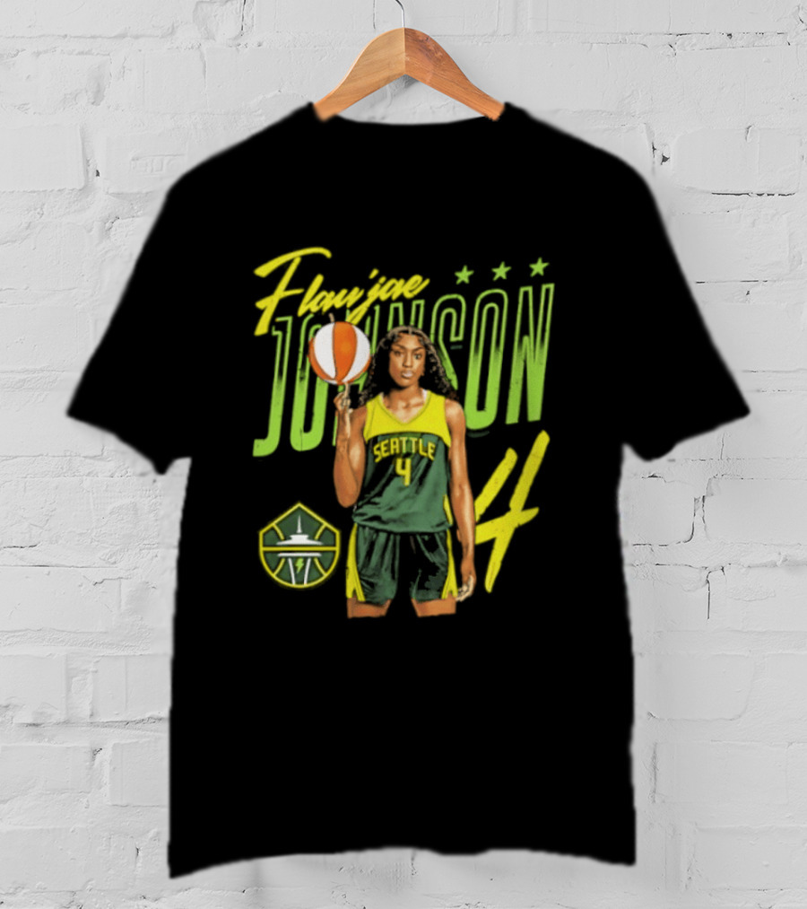 Flau'jae Johnson 4 Seattle Storm Basketball Star Pose T-Shirt
